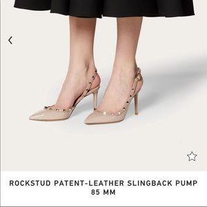 Valentino Rockstud Patent-Leather Slingback Pump